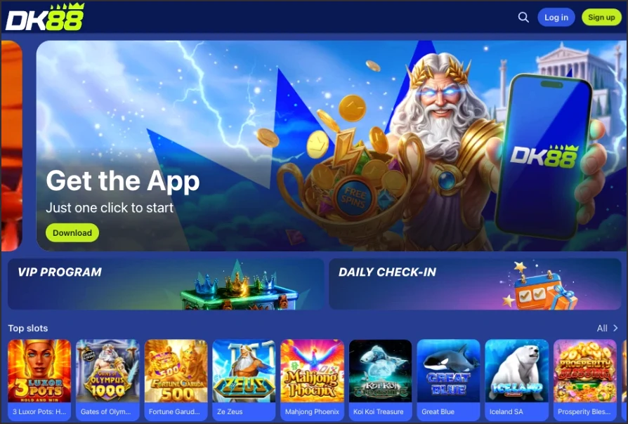 DK88 app download page with the Android install button